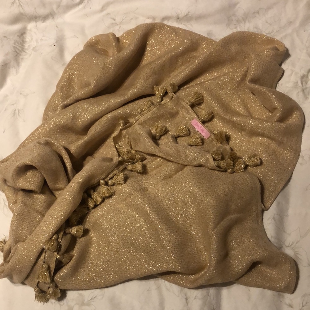 Lilly Pulitzer Gold Tassel Scarf